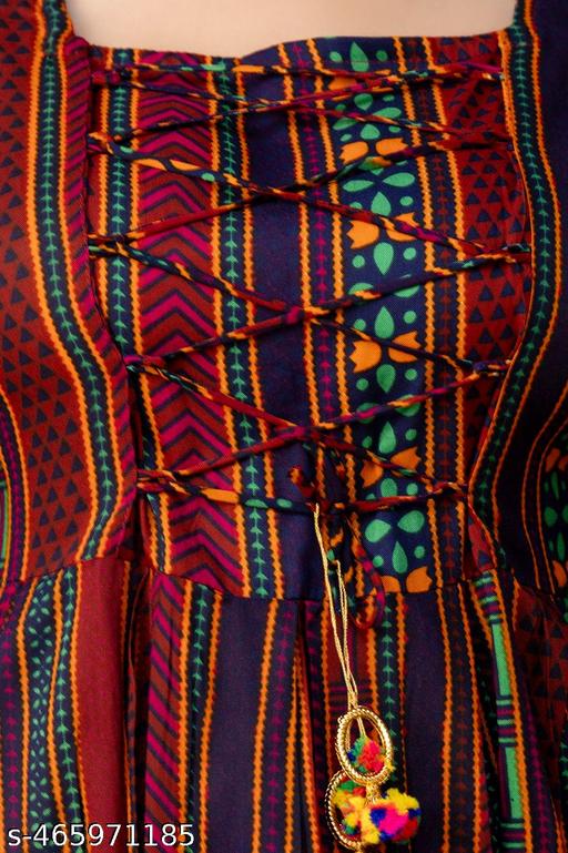 Women Maroon Colour Designer Pumpum Rayon Fabric Floral Print Top(Maroon022) - amamestyle