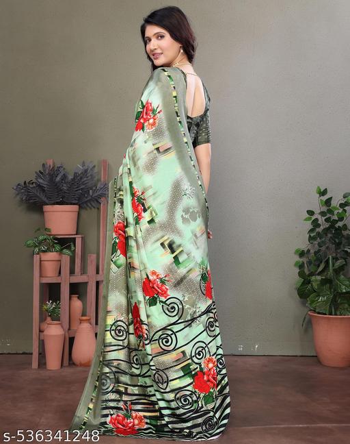 Tarsh Enterprises Women Tussar Silk Printed Saree With Blouse Material |saree for Women | saree collection 2025 | New Sari | Latest Saree - amamestyle