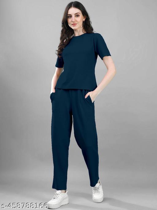 PARIDHAN Casual & Chic Women's Round Neck Matching Sets - amamestyle