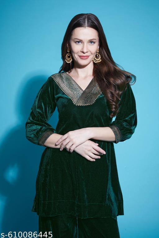 Elegance velvet kurta set  - amamestyle