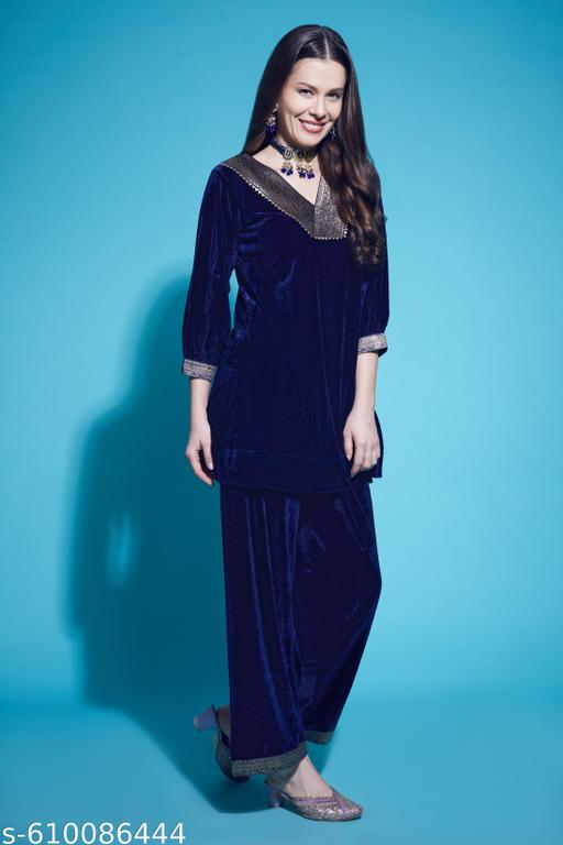 Elegance velvet kurta set  - amamestyle