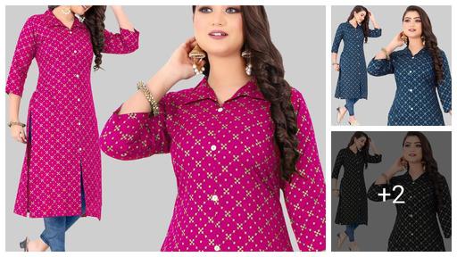 Rayon Cotton Women Printed Kurti