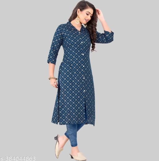 Rayon Cotton Women Printed Kurti - Myshopic 