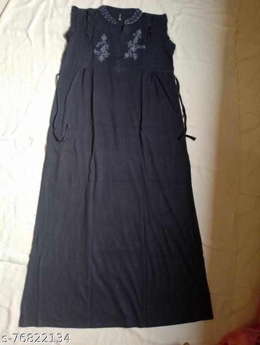  Women Fancy Hosiery Embroidered Blue Nightdress - amamestyle