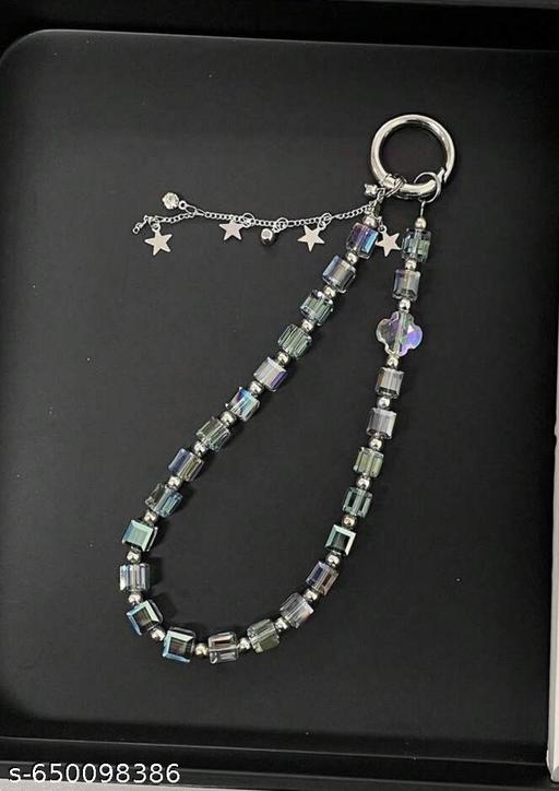 Universal Mobile Phone Chain & Lanyard Phone Charm with Beaded pearls balls , Cell Phone Lanyard with Tether Tab, Phone Chain Strap, Hands-Free Wrist Strap, Stylish Aesthetic Mobile Accessories - Myshopic 