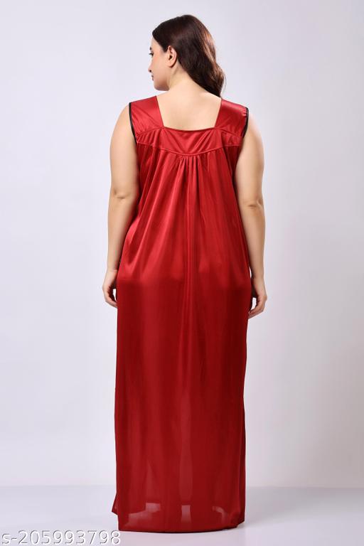 Women's nighties 6 pic nighty with Robe nicker-top Bikini soft/Comfortable all night Sleepwear full Satin Women Nightdress set full-length-2-pieces-nighty-2-pcs-set-of-nighty-shorts-top-nighty-wrap-gown-night-wear-sleep-wear-for-women-free-size-30-to-36-regular 6 piece bridal set - amamestyle