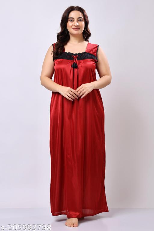 Women's nighties 6 pic nighty with Robe nicker-top Bikini soft/Comfortable all night Sleepwear full Satin Women Nightdress set full-length-2-pieces-nighty-2-pcs-set-of-nighty-shorts-top-nighty-wrap-gown-night-wear-sleep-wear-for-women-free-size-30-to-36-regular 6 piece bridal set - amamestyle