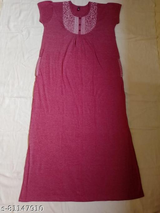  Women Fancy Hosiery Embroidered Nightdress - amamestyle