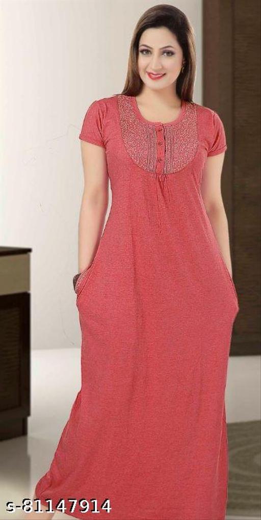  Women Fancy Hosiery Embroidered Nightdress - amamestyle