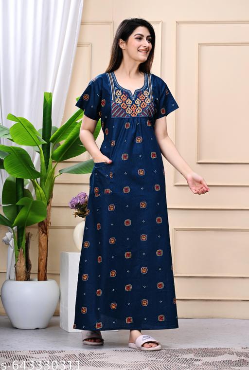 cotton nighty for women - amamestyle