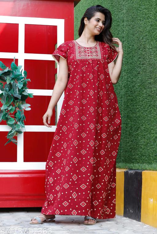 cotton nighty for women - amamestyle