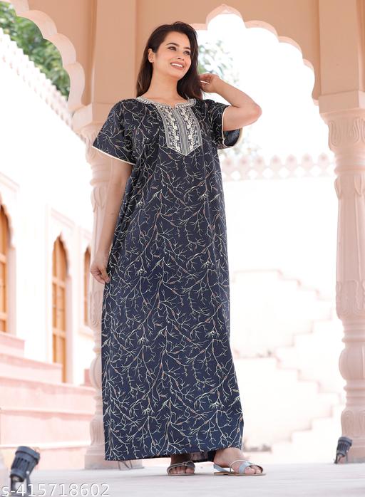 nighty women nighty, nighty, cotton nighty, pure cotton nighty, nighty women cotton, embroidery nighty, rayon nighty for women, rayon nighty - amamestyle