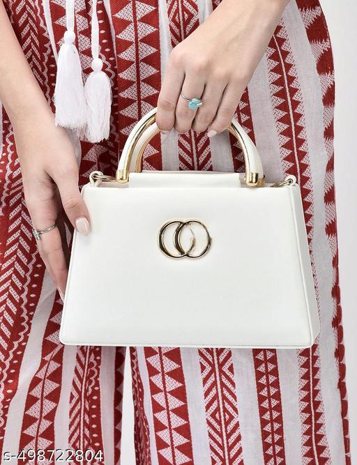 Designer Handbag with gold accents and detachable strap  - Orien