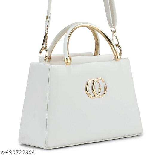 Designer Handbag with gold accents and detachable strap  - Orien
