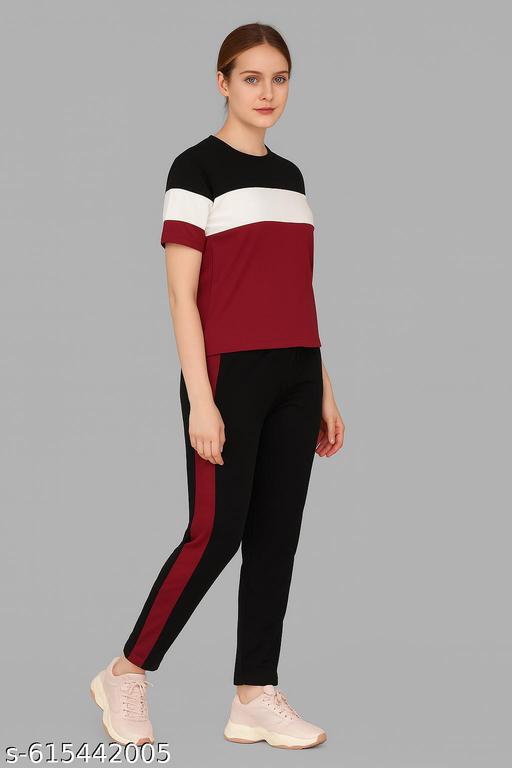 LILAS Women's Round Neck Red Colour Short Sleeve Night Dress | Pajama Set | Comfortable Sleepwear | Casual Wear | Stylish Tracksuit & Gymwear | Women Nightsuits | Ladies Night Wear | stylish nightsuit for women | Latest Nightdress and Nightsuit | Girls Nightwear | Trendy Nightwear - amamestyle