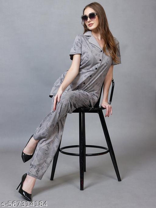 CLINT Summer Casual Collar Neck Soft Feel Half Sleeve Cotton Nightsuit Set - amamestyle