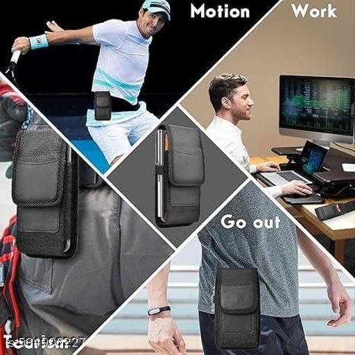 B Boo 1 Pc Men’s XXL Mobile Purse Holster – Waist Belt Clip Pouch and Nylon Cell Phone Case with Card Holder – Durable Mobile Phone Bag for Convenience and Security(Pack of 1) - Myshopic 