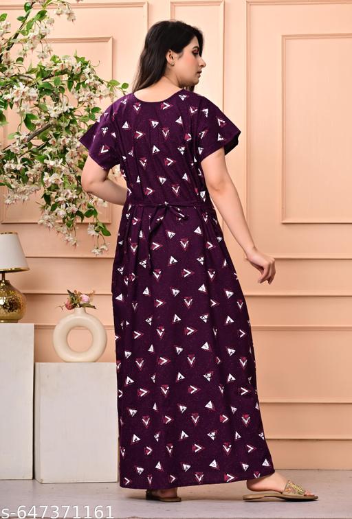 Women Premium quality cotton Emboidery nighty , Cotton Nighty short sleeve, Printed maxi, Nightdress, Nighty, Maxi, Gown, Sleepwear, Ladies nighty - amamestyle