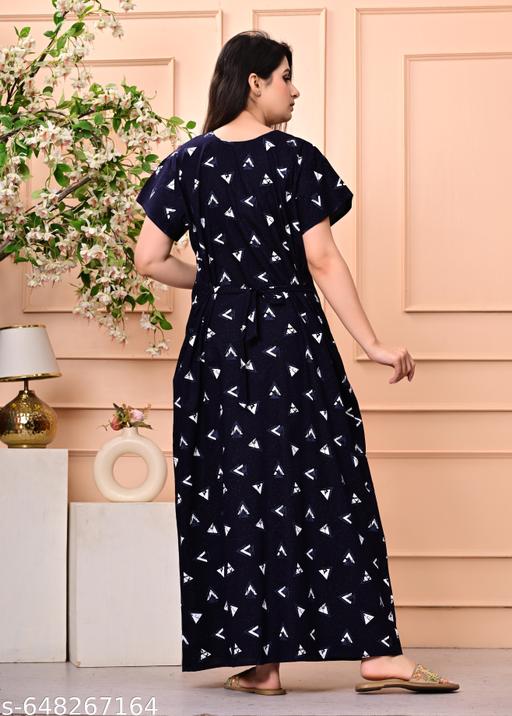 Women Premium quality cotton Emboidery nighty , Cotton Nighty short sleeve, Printed maxi, Nightdress, Nighty, Maxi, Gown, Sleepwear, Ladies nighty - amamestyle