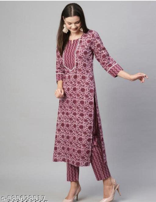 Newly designed printed cotton kurti set - Myshopic 