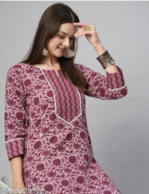 Newly designed printed cotton kurti set - Myshopic 