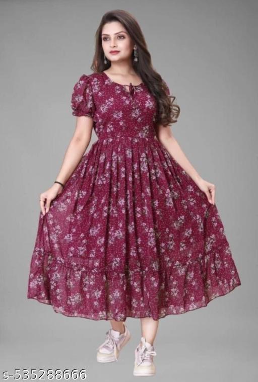 Woman Fit and Flare Gown  - Myshopic 