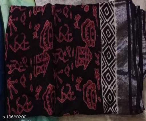 Deepali Handicraft Cotton Linen Multi Color Traditional Jaipuri Print Sanganeri Print Saree with Free Matching Blouse Piece For Women - amamestyle