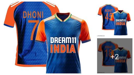 T20 India Cricket Jersey 2024 – Virat 18, Rohit 45, Dhoni 7