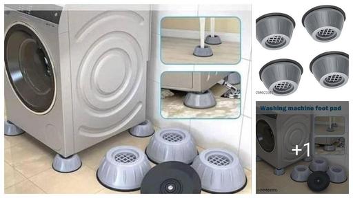 Anti Vibration Pad with Suction Cup Feet, Fridge Washing Machine Feet Pads Leveling Feet Anti Walk Pads Shock Absorber Furniture Lifting Base