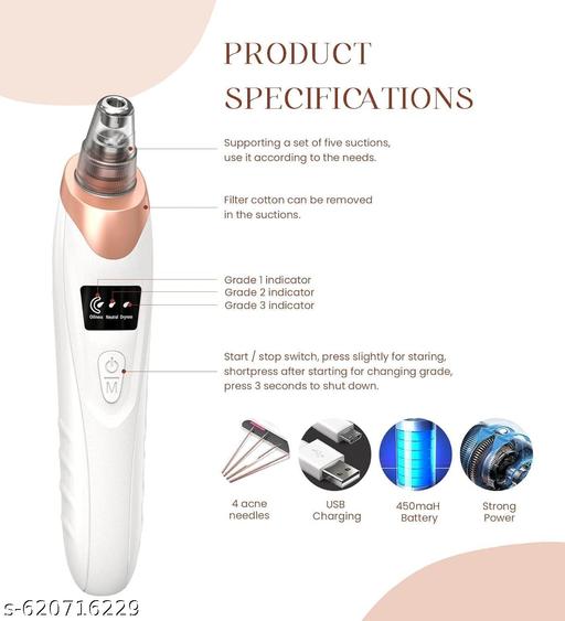 EDICON 5 in 1 Multi-Function Blackhead Whitehead Remover Device, Skin Cleaner, Pimple Removal Tool, Acne Pimple Cleaner Vacuum Suction for Men and Women (5 in 1 derma suction) - ZenVrae