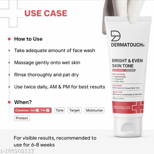 Bright & Even Tone with Niacinamide, Vitamin E and Kojic Acid Face Wash - 70G - Triffystore 