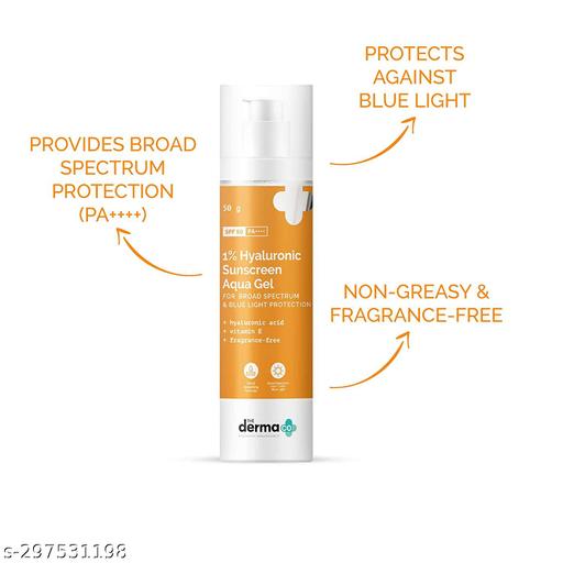 1% Hyaluronic Sunscreen Aqua Ultra Light Gel with SPF 50 PA++++ For Broad Spectrum, UV A, UV B & Blue Light Protection - 50g - Triffystore 