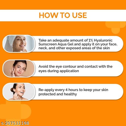 1% Hyaluronic Sunscreen Aqua Ultra Light Gel with SPF 50 PA++++ For Broad Spectrum, UV A, UV B & Blue Light Protection - 50g - Triffystore 