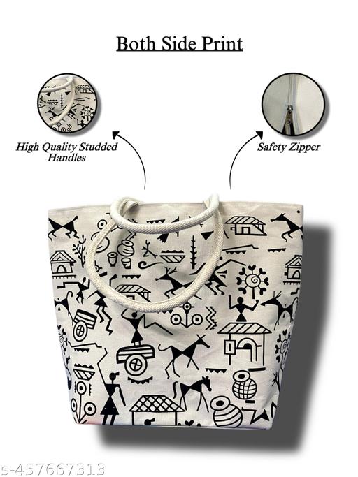 Ancient Print Canvas Tote Bag - Stylish & Eco-Friendly Carryall - Triffystore 