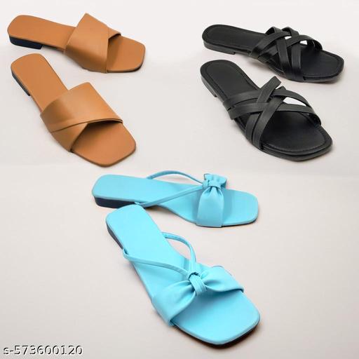 Affordable Combo of Women’s Flat Slippers | Stylish Everyday Wear - Triffystore 