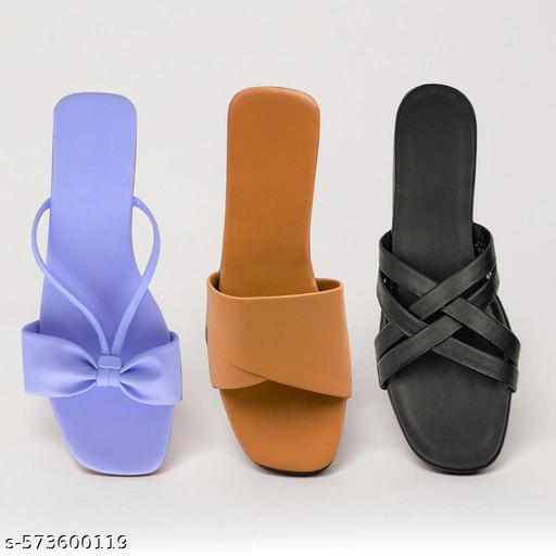Women's Fashion Flat Sandals Combo | Bow, Cross & Slip-On Styles - Triffystore 