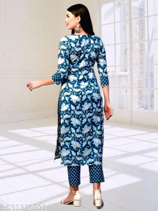 COTTON KURTI SET FOR WOMEN AND GIRLS  - Triffystore 