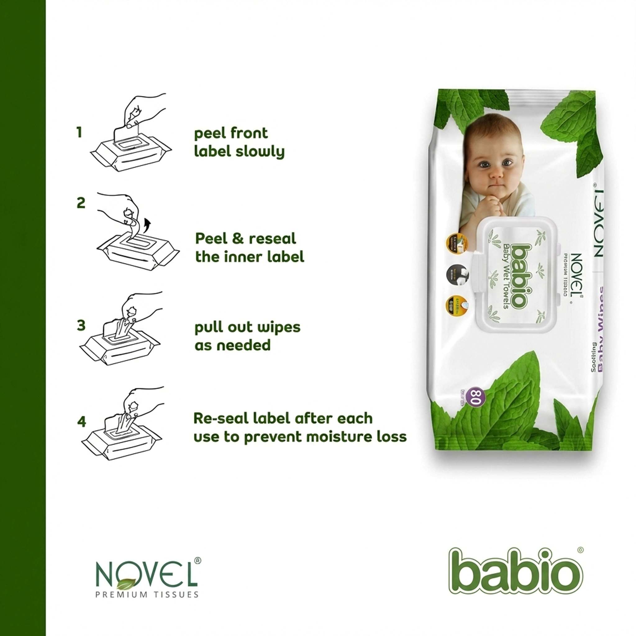 Baby Wipes 72 Sheets pack of 3/with Lid - Nayizan