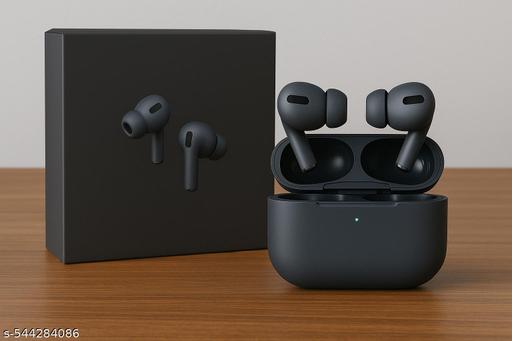 Airpods Wireless Bluetooth and Earbuds With Charging Case, 5.4 Bluetooth Version Matte (BLACK). - Triffystore 