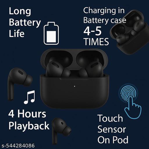 Airpods Wireless Bluetooth and Earbuds With Charging Case, 5.4 Bluetooth Version Matte (BLACK). - Triffystore 