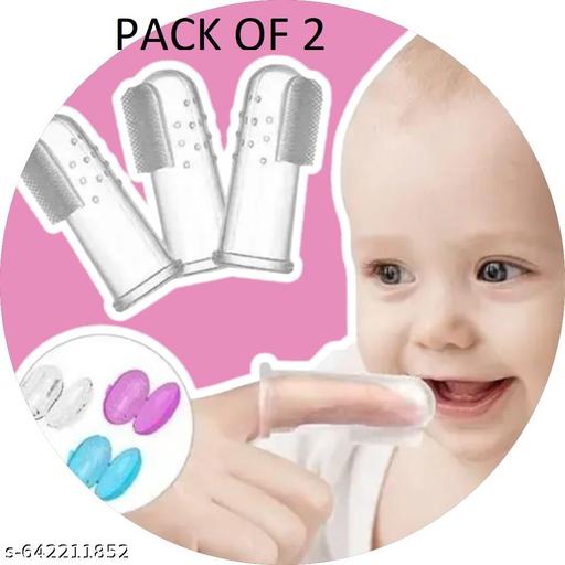PAEDICON 02 Pcs Baby Finger Toothbrush, Tongue Cleaner, Cleaning Gums, BPA Free, Free Attractive Trave Case, Soft Brush for Kid’s & New Born Baby’s - KIDDOSAFE SHOPE