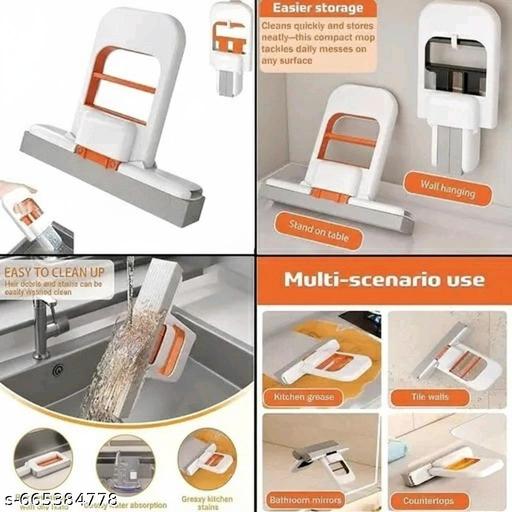 1 Pcs Mini Foldable Desktop Mop for Kitchen – Self‑Squeeze Sponge Mop for Wet & Dry Use- Portable Cleaning Tool for Small Spaces – Kitchen, Bathroom, Glass, Living Room - Anuloria 