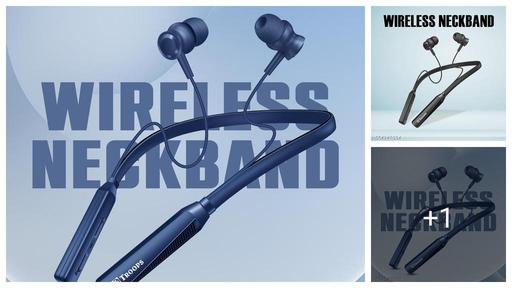 Wireless in-Ear Neckband Bluetooth Earphones with 10mm Drivers, Rich Music Experience, Above 20 Hours Playtime, Type C Fast Charging, Neckband Earphones with Voice Assistant-Blue