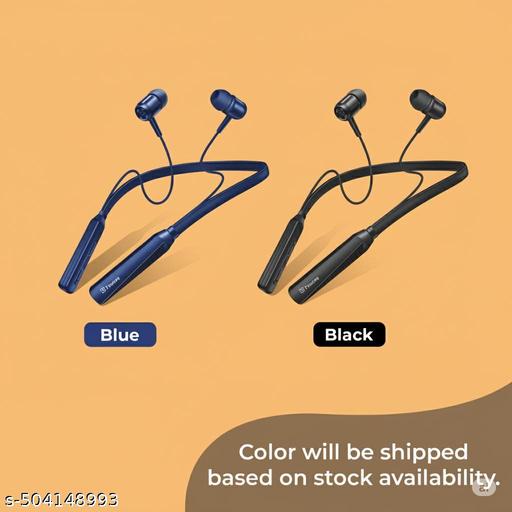 Wireless in-Ear Neckband Bluetooth Earphones with 10mm Drivers, Rich Music Experience, Above 20 Hours Playtime, Type C Fast Charging, Neckband Earphones with Voice Assistant-Blue - Khan’s Hub