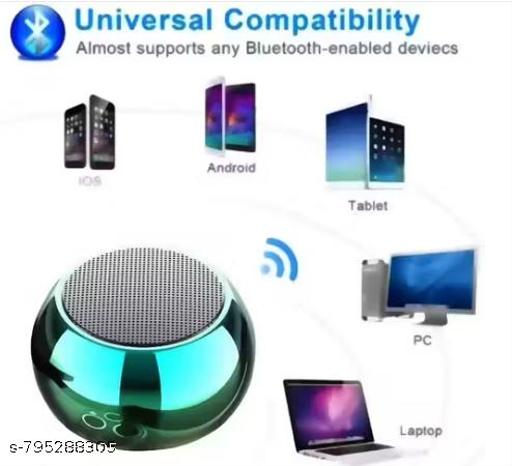 Ultra Mini Wireless Bluetooth Speaker with Heavy Metal Electroplating Round Speaker | Wireless Button Controlled, Long Lasting Battery & Quick Charge Pack of 1 (Multicolor) bluetooth speakr, best bluetooth speaker, mini Bluetooth speaker, base Bluetooth speaker - Khan’s Hub