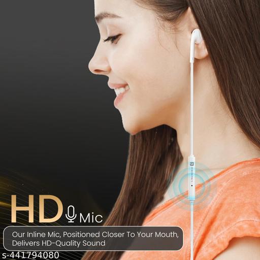 Conch Theta A in Ear 3.5mm Wired Earphones with In Line HD Mic, Powerful Audio, 14.2mm Dynamic Driver, Unique Earbuds Design, TPE Anti Tangle Wire,In line,Wide Compatibility(White) - Khan’s Hub