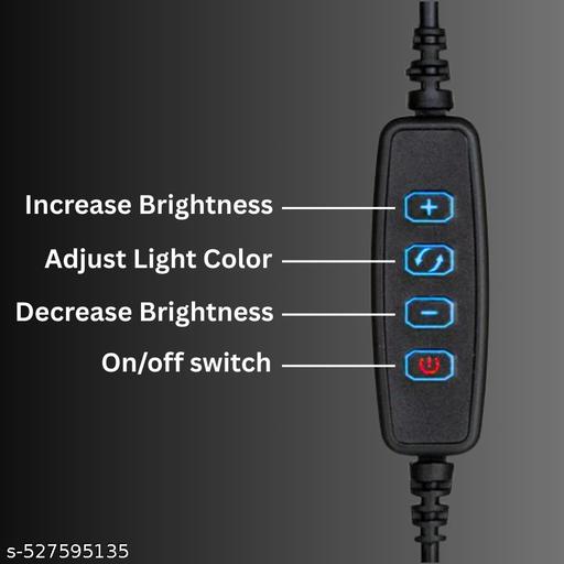 "10-Inch RGB Ring Light with 7FT Adjustable Tripod Stand & Collar Mic | Dimmable Multi-Color LED Light for YouTube, Vlogging, Live Streaming, Photography & Makeup | Sturdy & Extendable Tripod | High-Quality Clip-On Microphone for Clear Audio - Khan’s Hub