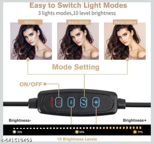 LED Ring Light with Phone Holder | 10 Inch | 3 Mode Lighting | USB Powered - Khan’s Hub