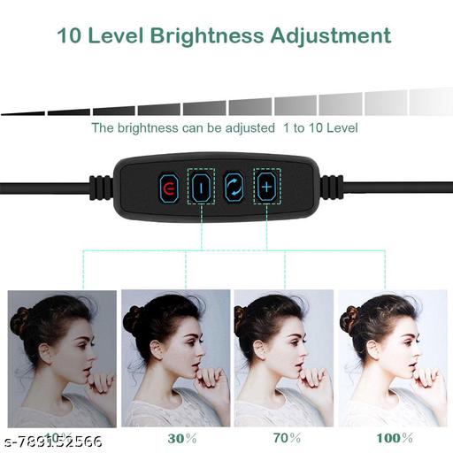 Professional LED Ring Light with Adjustable Tripod Stand – 10 Inch Dimmable Selfie Ring Light with 3 Color Modes, Multiple Brightness Levels, 360° Rotatable Mobile Holder, USB Powered –  - Khan’s Hub