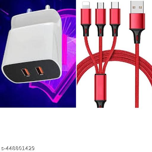 DUAL Fast Charger 3.1 cable, Mico, Types-c , i-phone  - Khan’s Hub